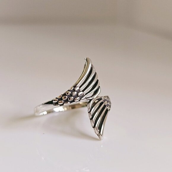 Sterling Silver Wraparound Ring, Abstract Ring, Mermaid Ring, Adjustable Ring, - Picture 4 of 4